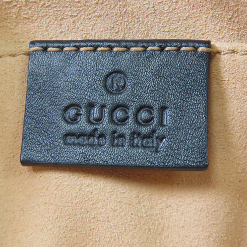 GUCCI GG GHW GG Marmont Waist Bag 476434 Calfskin Leather Black