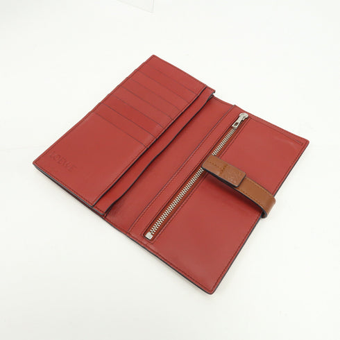 LOEWE SHW Long Wallet Calfskin Leather Brown
