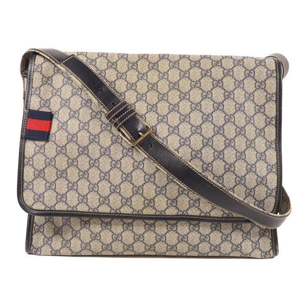 GUCCI GG Shoulder Bag 246411 Coated Canvas Blue/Brown