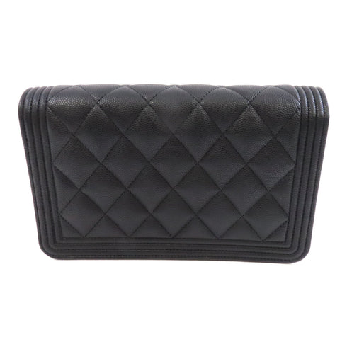 CHANEL Quilted CC GHW Boy WOC Wallet On Chain Shoulder Bag AP1117 Calfskin Black