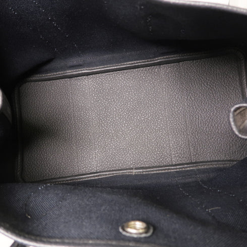 HERMES PHW Garden Party PM Handbag Canvas Black