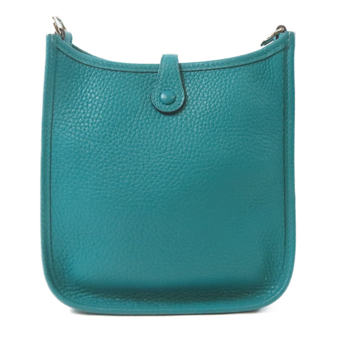 HERMES PHW Evelyne TPM Shoulder Bag Clemence Leather Green