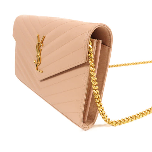 SAINT LAURENT YSL Chain Shoulder Bag Calfskin Leather