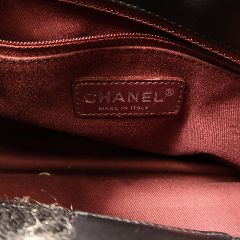 CHANEL CC SHW Shoulder Bag 2Way Handbag Calfskin Leather Black