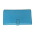 HERMES PHW Bearn Long Wallet Chevre Leather Stamp R 7N Blue Azteque