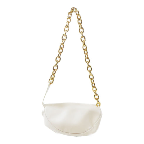 BOTTEGA VENETA BV GHW Chain Waist Bag 651445 VCP41 9132 Calfskin Leather White