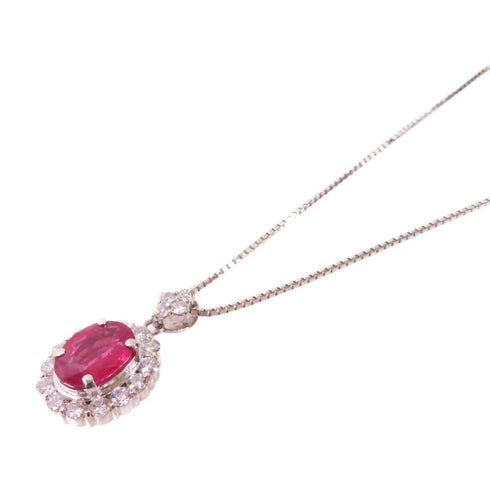 FINE JEWELRY 2.22ct Ruby 0.87ct Diamond Necklace PT850 Platinum
