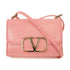 Valentino GHW Vlogo Type Shoulder Bag Calfskin Leather Pink