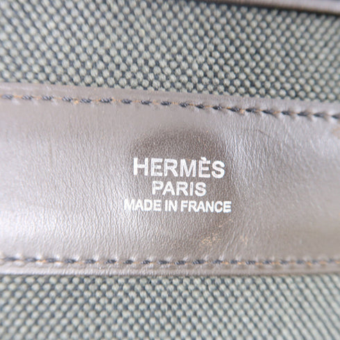 HERMES PHW Aller-Retour Messenger Shoulder Bag 066491C Canvas Green/Brown