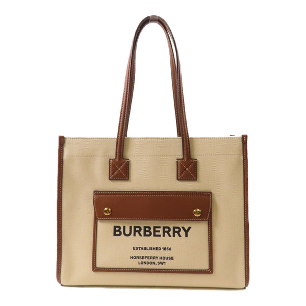 BURBERRY GHW Freya Tote Bag Canvas