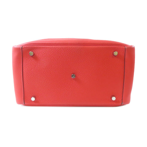 HERMES PHW Lindy 30 2 Way Shoulder Bag Clemence Leather Q5 Rouge Casaque Red