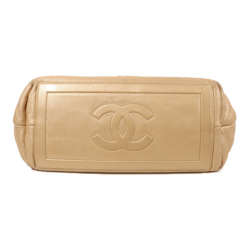 CHANEL CC GHW Coco Cocoon HandBag Tote Bag Leather Gold