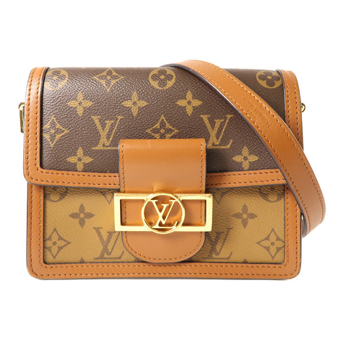 LOUIS VUITTON LV Mini Dauphine Shoulder Bag M45959 Monogrqam Reverse Brown v2