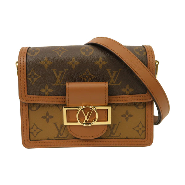 LOUIS VUITTON LV GHW Mini Dauphine Shoulder Bag M45959 Monogram Reverse Brown v3
