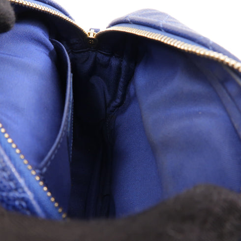 CHANEL Quilted CC GHW Chain Shoulder Bag Crossbody Calfskin Leather Blue