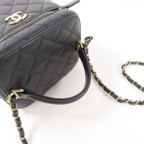 CHANEL CC GHW Vanity Bag Chain Shoulder Bag Calfskin Leather