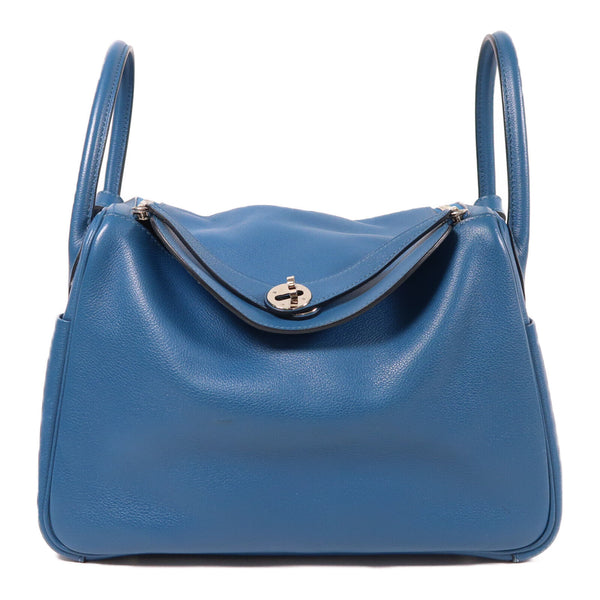 HERMES PHW Lindy 30 2 Way Shoulder Bag Evercolor Leather Colvert