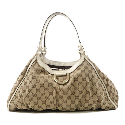 GUCCI GG GHW Abbey Shoulder Bag 189835 Canvas Brown/White