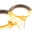 HERMES Loop Earrings Metal Gold/Navy