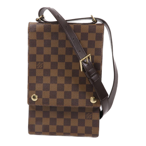 LOUIS VUITTON LV GHW Ebene Portobello Shoulder Bag N45271 Damier Brown v1