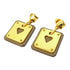 HERMES Earrings Metal Gold Brown