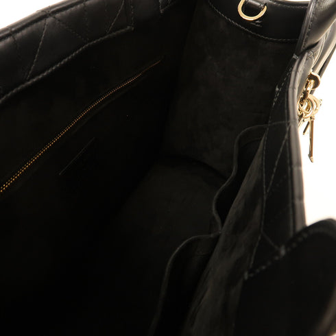 Christian Dior CD GHW Medium Book Tote 2 Way Shoulder Bag Handbag Calfskin Black