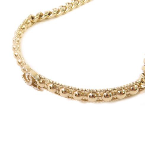 CHANEL GHW CC Choker Necklace L22/C Metal Gold Tone Color