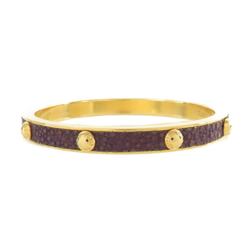 LOUIS VUITTON LV Bangle S Metal Purple Gold Tone Color