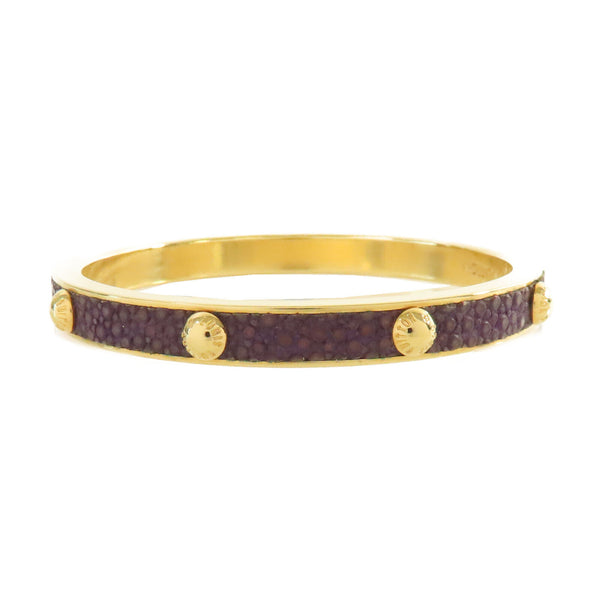 LOUIS VUITTON LV Bangle S Metal Purple Gold Tone Color