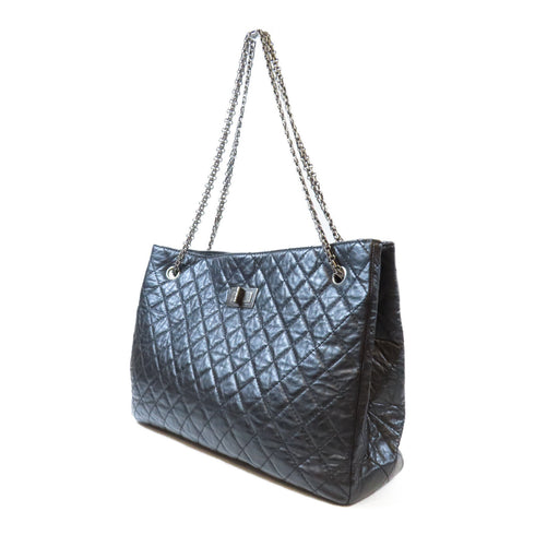 CHANEL Quilted CC SHW Chain Shoulder Bag Calfskin Leather Black v1