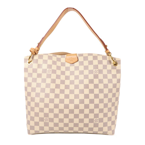 LOUIS VUITTON LV GHW Sac Gracefui PM Shoulder Damier Azur N42249 White