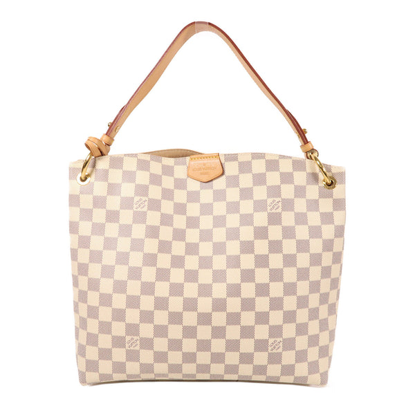 LOUIS VUITTON LV GHW Sac Gracefui PM Shoulder Damier Azur N42249 White