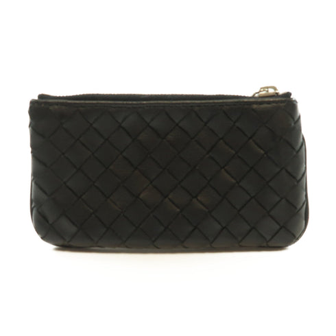 BOTTEGA VENETA BV SHW Coin Case Intrecciato Lambskin Leather Black