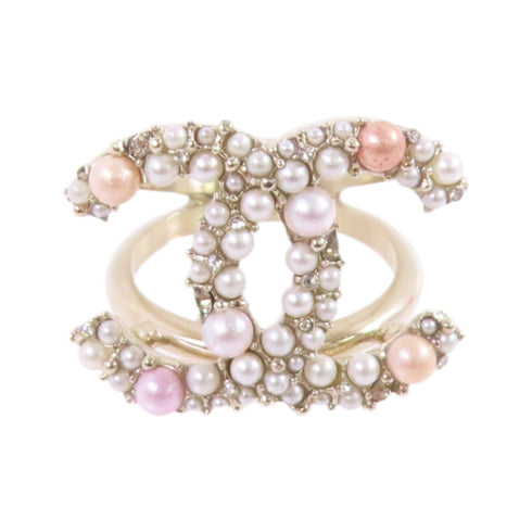 CHANEL CC Ring US#6.75 C20K Metal PVC