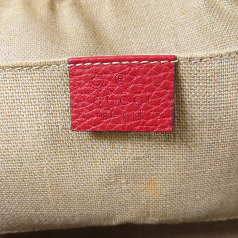 GUCCI GG GHW 2 Way Shoulder Bag 449661 Calfskin Leather Red