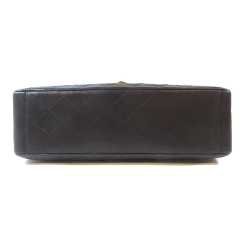 CHANEL Quilted CC GHW Chain Shoulder Bag Lambskin Leather Black v2