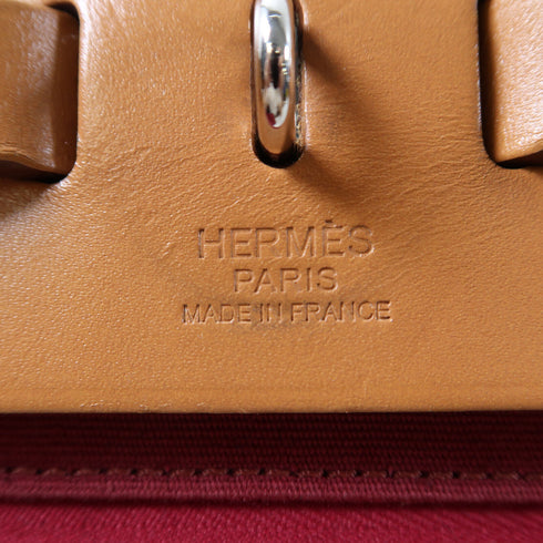 HERMES PHW Herbag 2 Way Shoulder Bag Handbag Canvas Red/Blue
