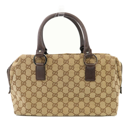 GUCCI GG SHW Mini Boston Handbag 113009 Canvas Beige