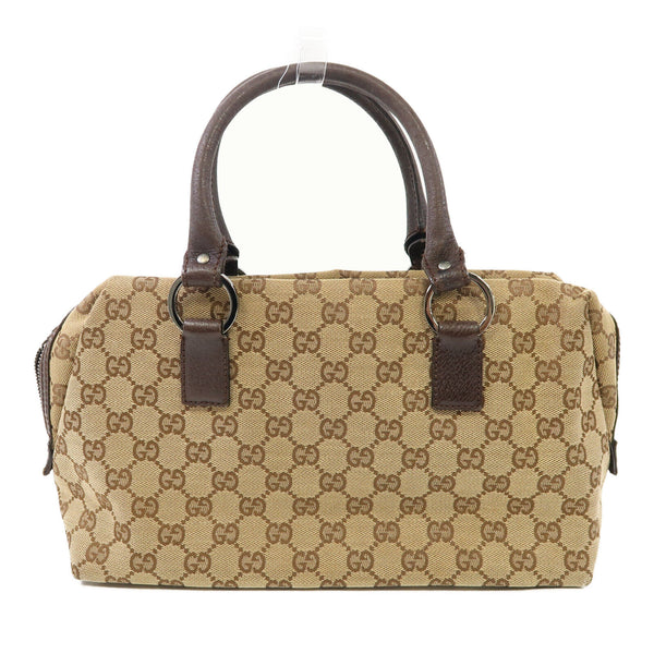 GUCCI GG SHW Mini Boston Handbag 113009 Canvas Beige