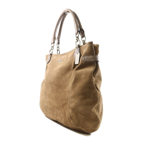 COACH SHW Tote Bag Handbag Suede Brown