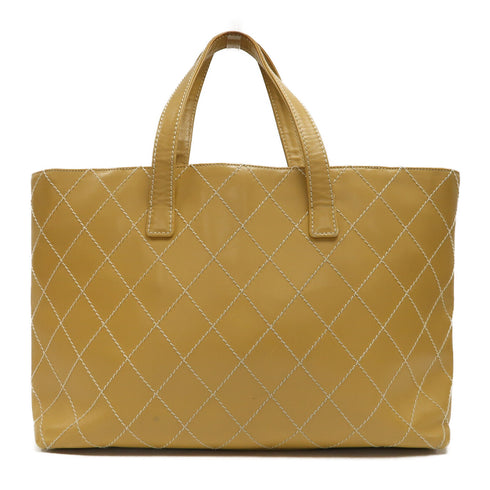 CHANEL CC Quilted Handbag 18129 Calfskin Leather Brown