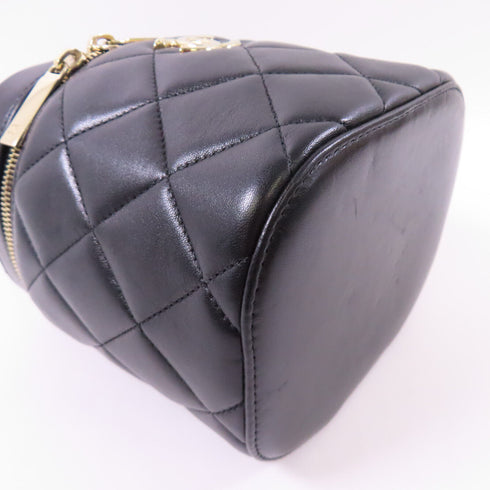 CHANEL CC GHW Trendy CC Vanity Case 2 Way Shoulder Bag Lambskin Leather Black
