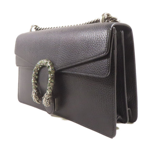 GUCCI GG SHW Dionysus Chain Shoulder Handbag 400249 Calfskin Leather Black