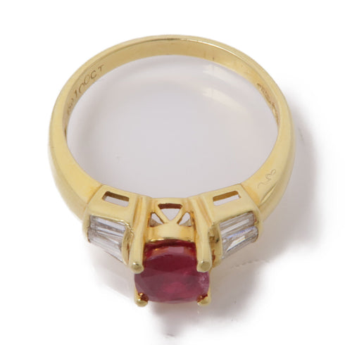 JEWELRY Ruby Diamond Ring US#6.25 18K Yellow Gold