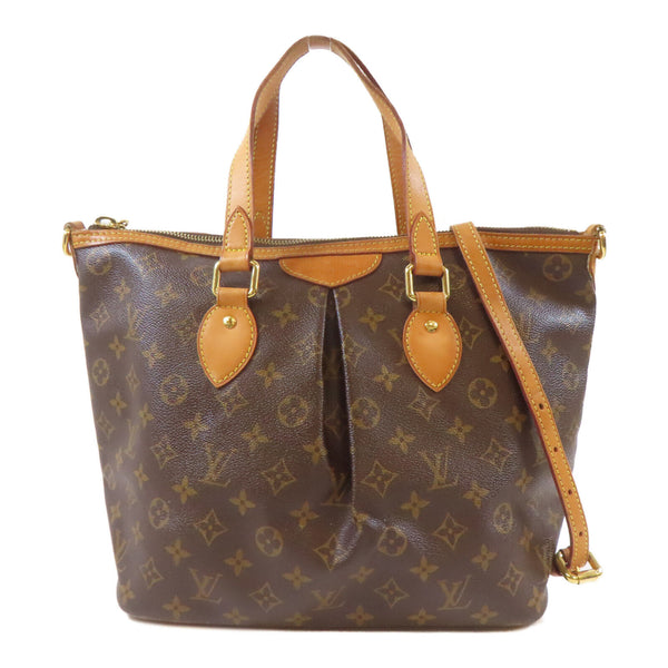 LOUIS VUITTON LV GHW Palermo PM 2 Way Shoulder Bag M40145 Monogram Brown v5