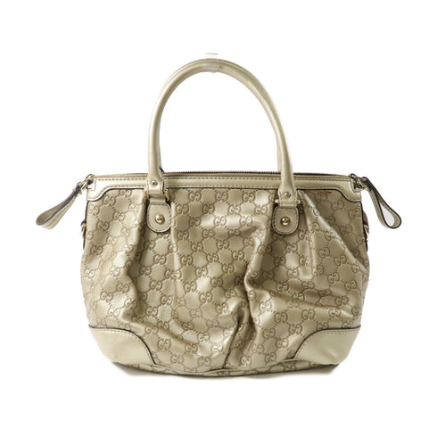 GUCCI GG GHW 2 Way Bag 247902 Calfskin Leather Gold