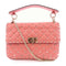 Valentino GHW 2 Way Chain Shoulder Bag Calfskin Leather Pink