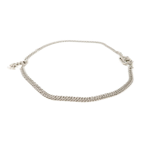 CHANEL CC Waist Chain Belt B22/P Metal Silver