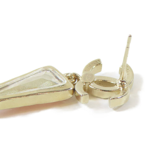 CHANEL CC Pierced Earrings Metal Gold Pink