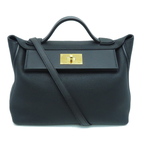 Hermes GHW 24/24 29cm Shoulder Handbag Noir 7093 TEST